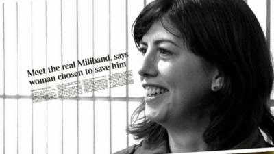 Lucy Powell with graphic