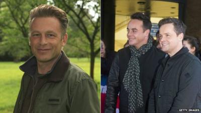 Chris Packham (left) and Ant and Dec (right)