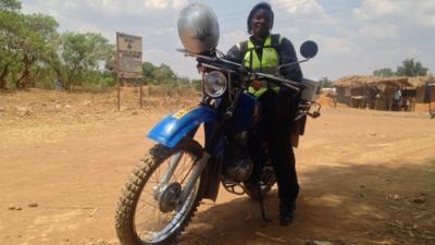 Madalitso is a rider for health - a medical motorbike courier working in Malawi