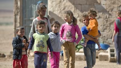 Syrian Children who are at a camp