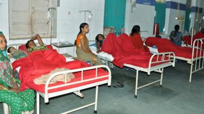 Indian women who underwent sterilization surgeries receive treatment at the CIMS hospital in Bilaspur