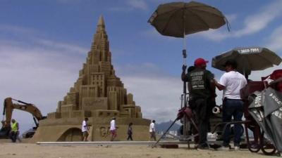 A large sandcastle in Brazil