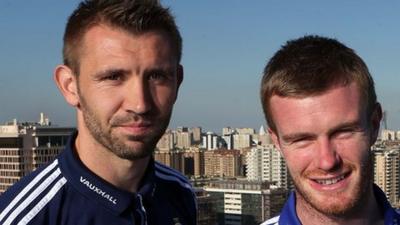 Gareth McAuley and Chris Brunt of Northern Ireland