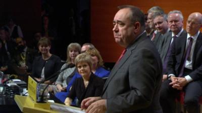 Alex Salmond addresses the SNP conference