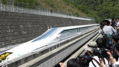 Experimental maglev Shinkansen train