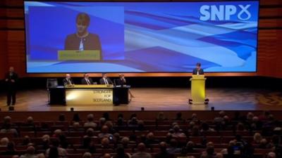 Leanne Wood at the SNP 2014 conference