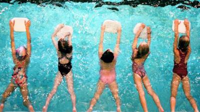 Five children swimming