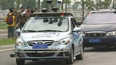 Driverless car on the competition circuit