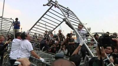 Barricades are removed at Hong Kong protest site