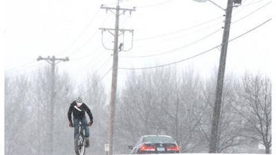 Snowfall in Duluth, Minnesota