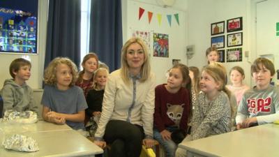 Hayley with the school class