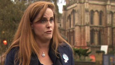 Kelly Tolhurst, the Conservative candidate, speaks to Norman Smith