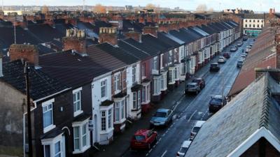 Street of terraced houses