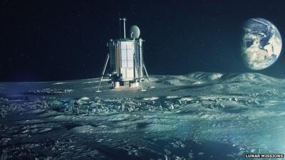 Artist's impression of moon landing