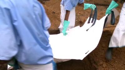 Ebola victim being buried