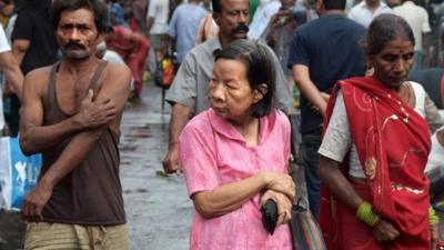 Old people in street in India