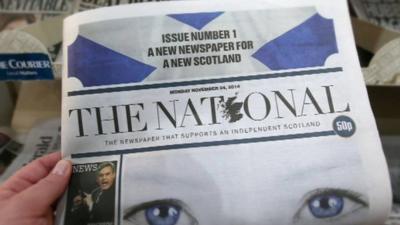 Front page of The National newspaper