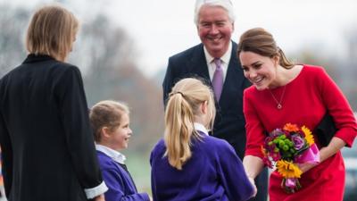 The Duchess of Cambridge meet local school children as she visits an EACH event in Norwich