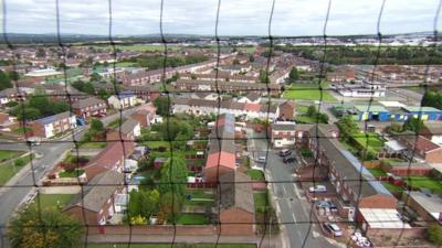 Aerial view of housing