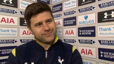 Tottenham Hotspur manager Mauricio Pochettino says his side "are brave and have character" after they came from behind to beat Everton 2-1 at White Hart Lane.