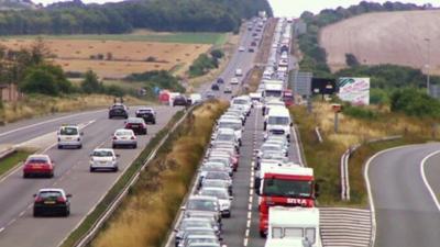 Traffic on a road