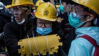 Protesters in Hong Kong