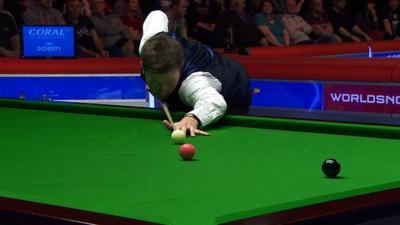 Ricky Walden lines up at pot on the pink at the UK Snooker Championship in York