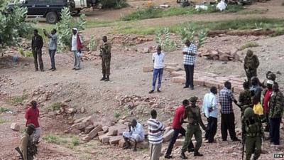 Site of the quarry where 36 workers were found dead