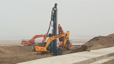 Flood defence work