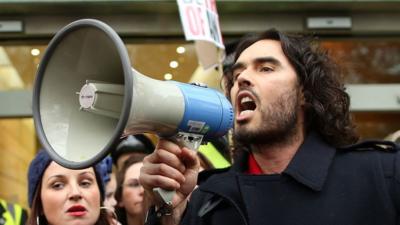 The comic actor and campaigner Russell Brand