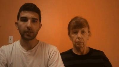 Jordan and Paula Somers in a video appealing for the release of US hostage Luke Somers