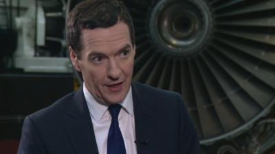 George Osborne being interviewed in the Manchester Museum of Science and Industry