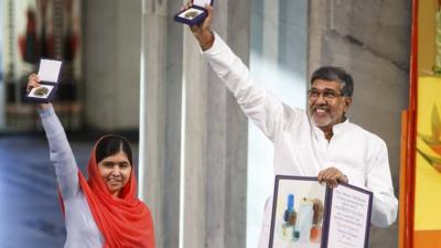 Malala Yousafzai and Kailash Satyarthi