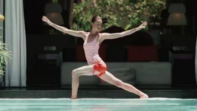 A woman doing Yoga