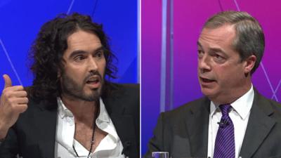 Russell Brand, Nigel Farage MEP