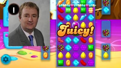 Nigel Mills and Candy Crush graphic