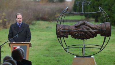 Prince William at the dedication ceremony