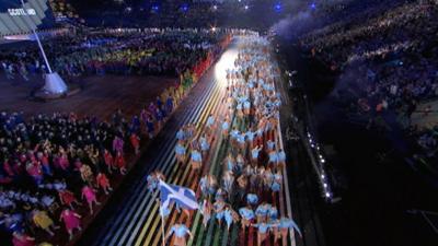 Team Scotland at Glasgow 2014 opening ceremony