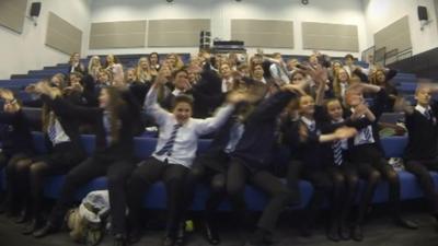 Pupils singing song