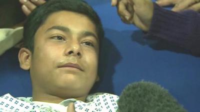 Patient, 13, being treated in a hospital in Peshawar