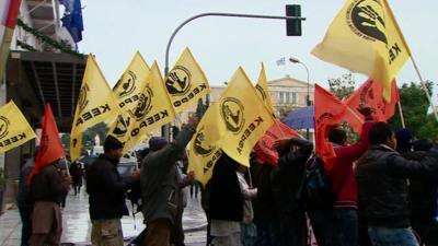 Public sector demonstrations in Athens over job cuts