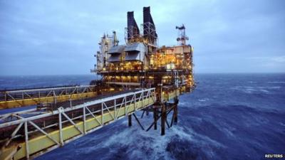 Oil platform section in the North Sea, around 100 miles east of Aberdeen