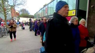 The queue for Finsbury Park station