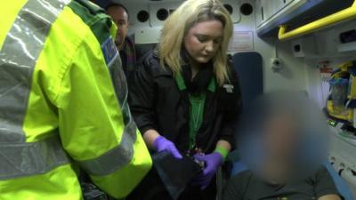 Paramedics attend drunken man