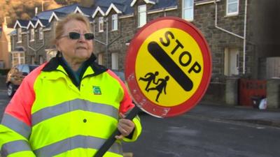 Lollipop lady Sheila Davies.