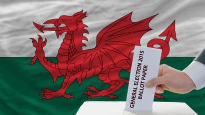 Voting ballot and Welsh flag