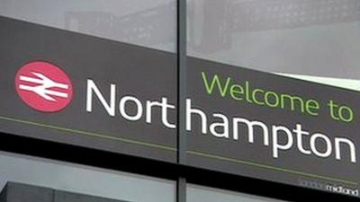 Northampton train station sign