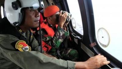 Indonesian air force crew during search for AirAsia flight QZ8501, 2 January 2015