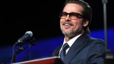 Actor Brad Pitt speaks onstage during the 26th Annual Palm Springs International Film Festival Film Festival Awards