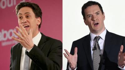 Labour's leader Ed Miliband and Conservative chancellor George Osborne